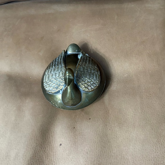 Vintage Solid Brass Duck Trinket Box Home Decor Compote Mid-century Modern MCM - Picture 3 of 8